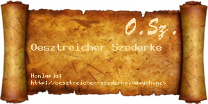 Oesztreicher Szederke névjegykártya
